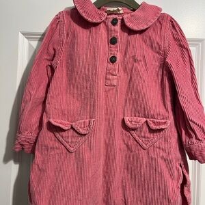Pink Corduroy Kids Casual Dress